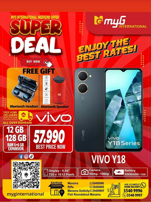 Vivo Y18 Smartphone 12gb Ram 128gb Storage – Best Price In Bahrain
