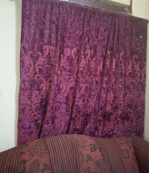 3 Bd Curtain With Rod,glossy With Velvet Cloth Urgent Sale
